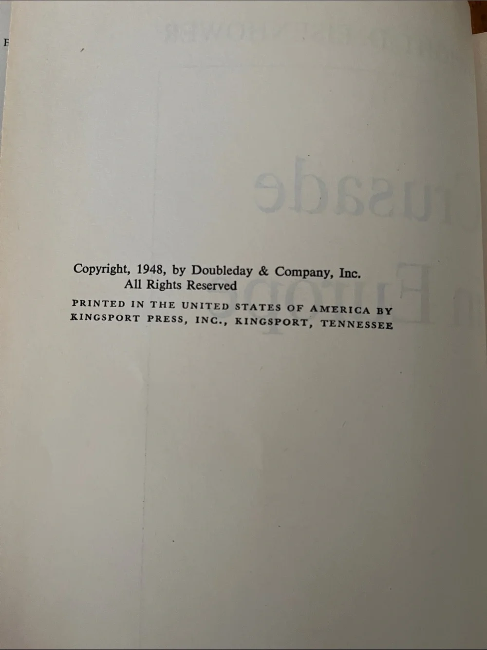 Crusade in Europe by Dwight D. Eisenhower Vtg 1948 World War II HC/DJ 40s Book